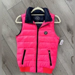 American Eagle Neon Hot Pink Puffer Vest XS. Stunning!!